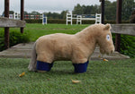 paardenknuffel palomino blauwe bandages